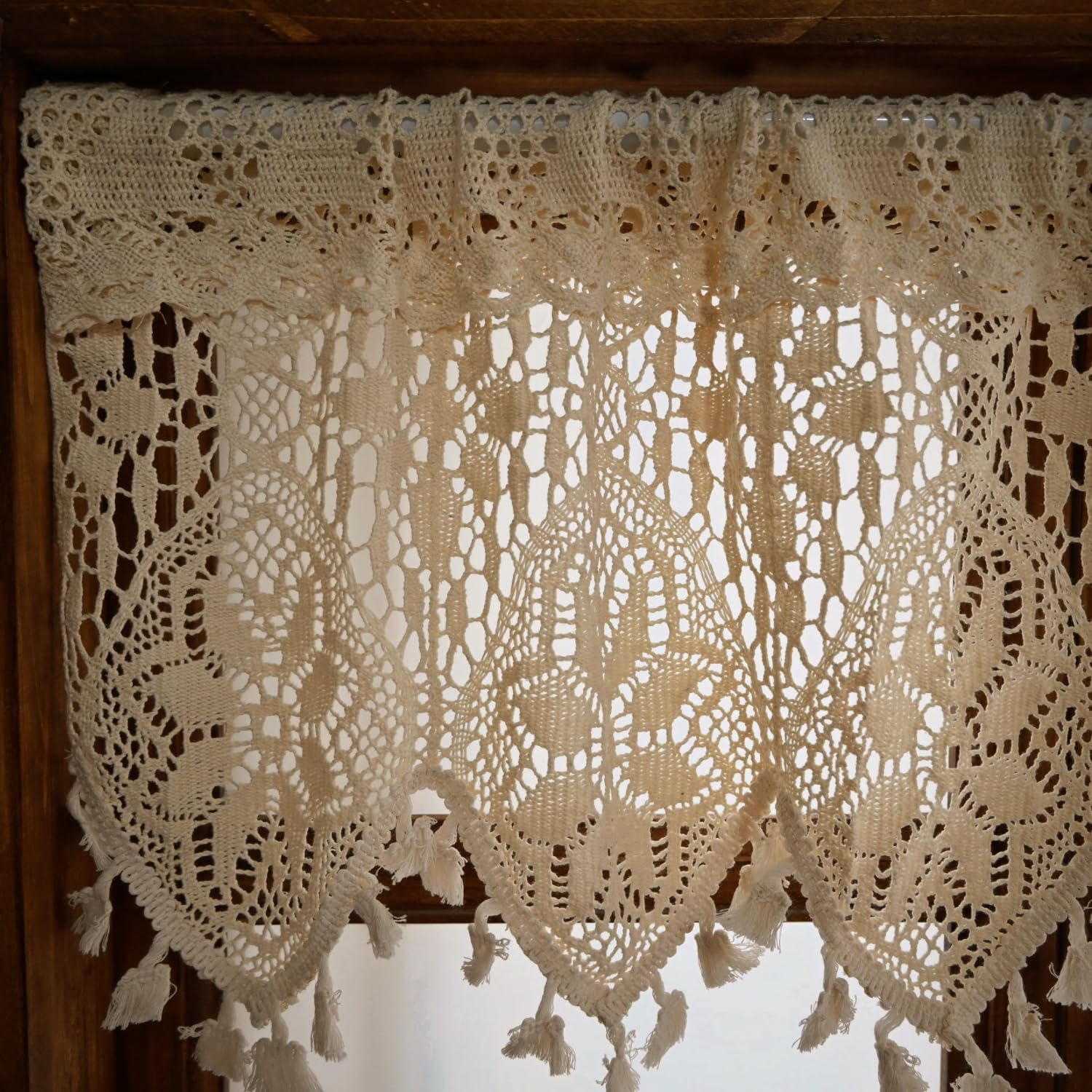 Boho Curtain Valance for Small Windows 47x26