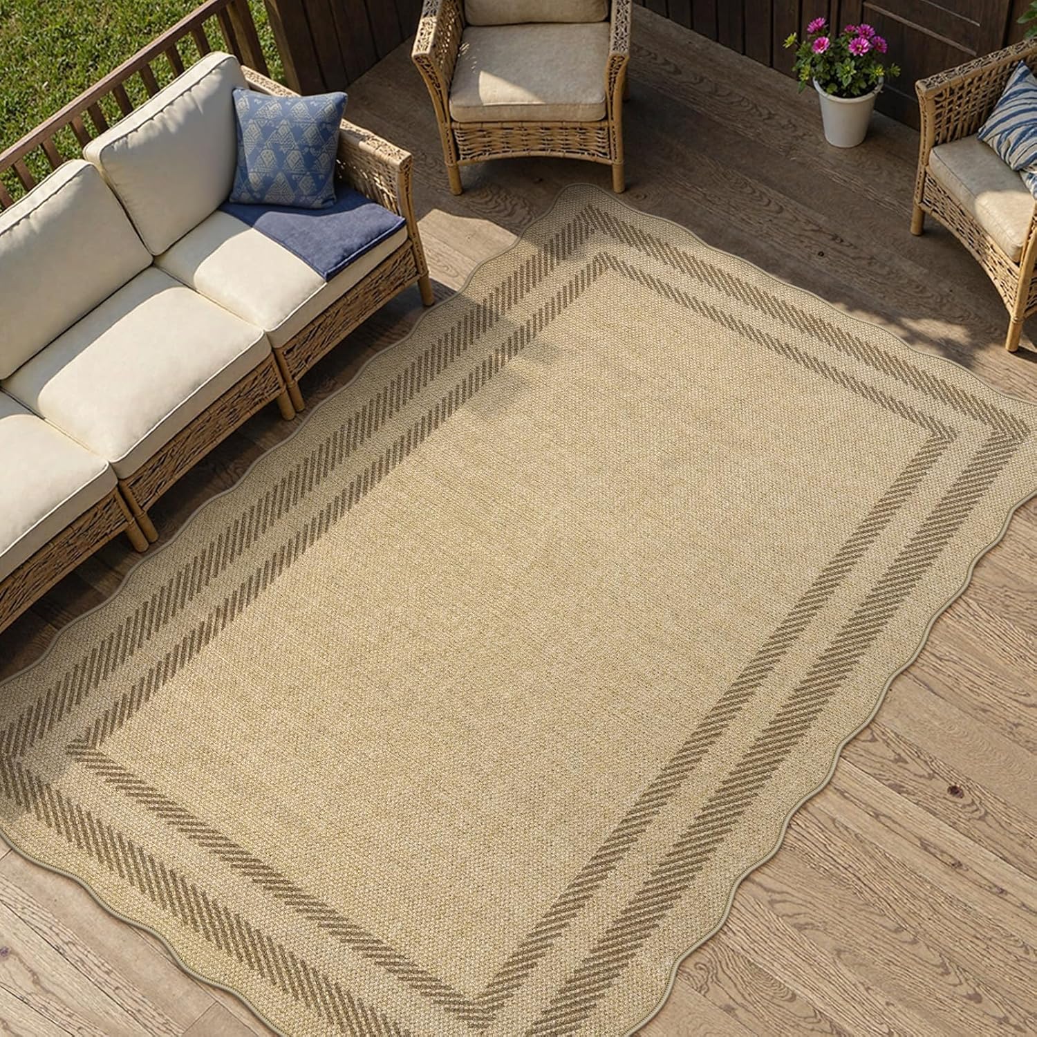Livebox Wave Scalloped Jute Style Rug