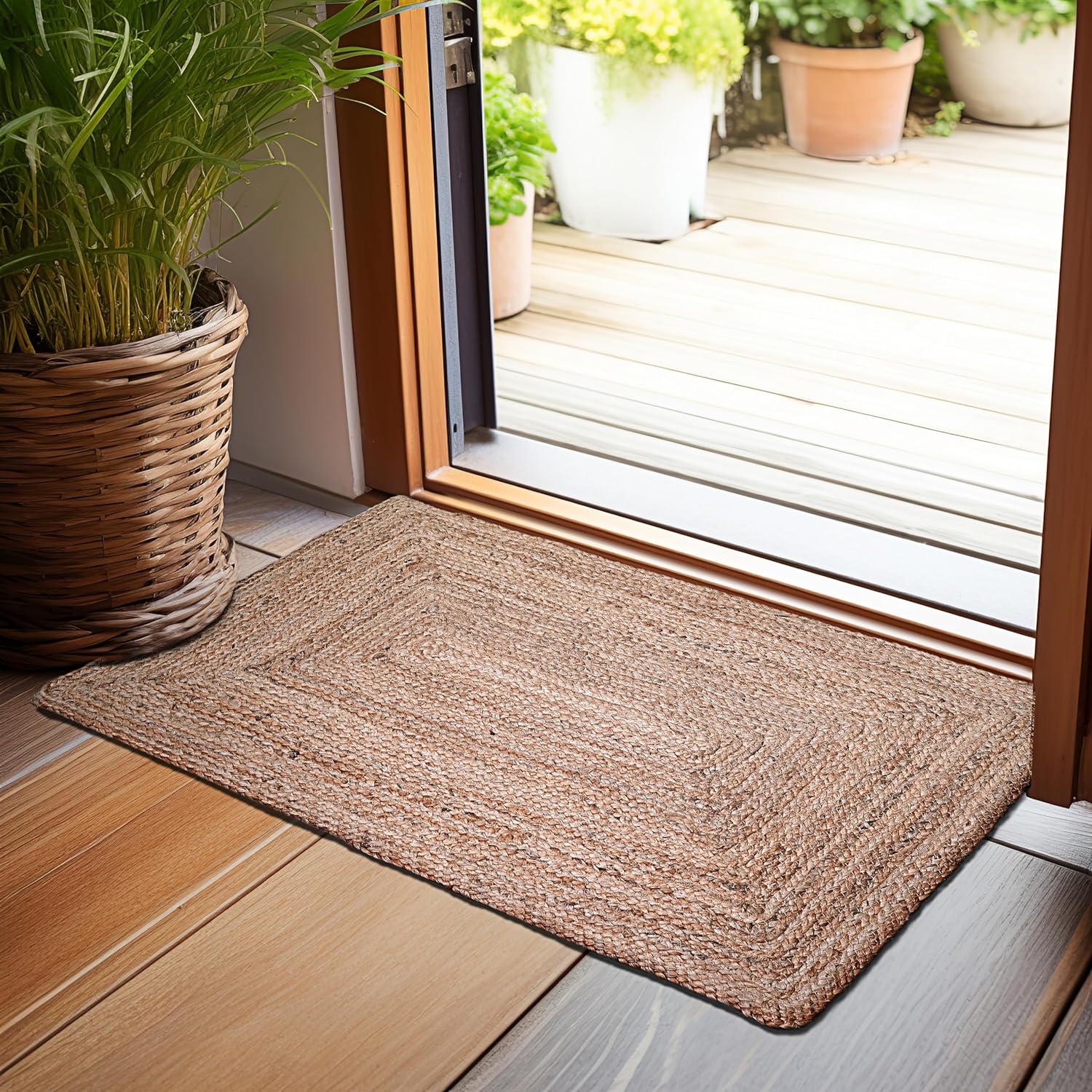 Hausattire Hand Woven Jute Braided Rug 24x36 Inches