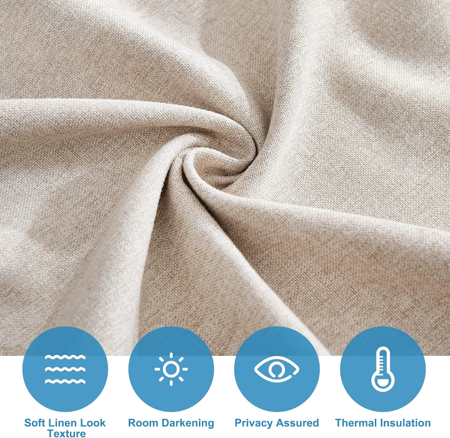 RYB HOME Tricia Room Darkening Curtains Khaki 26x69 Inch