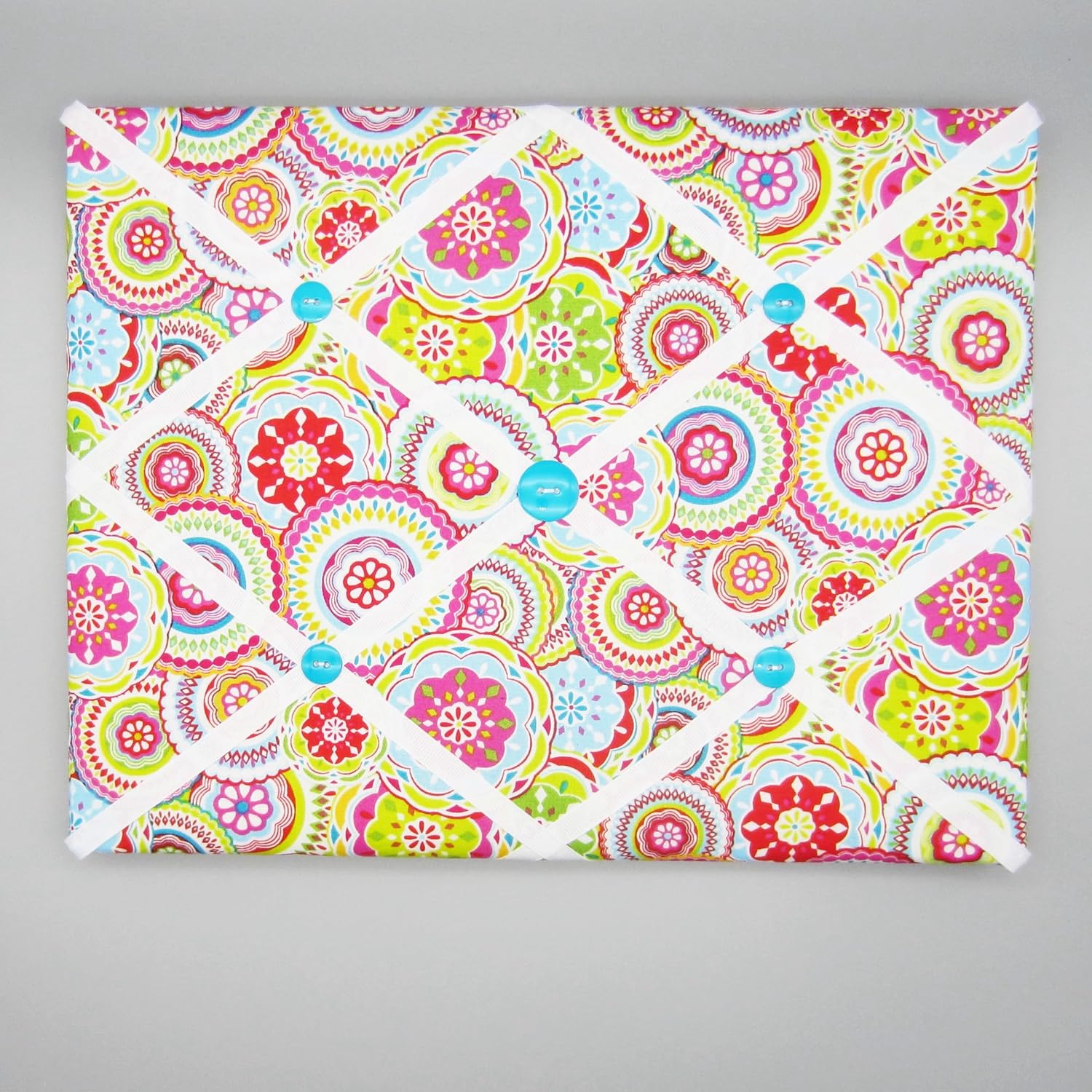 11x14 French Memory Board Mosaic Pink Blue Green