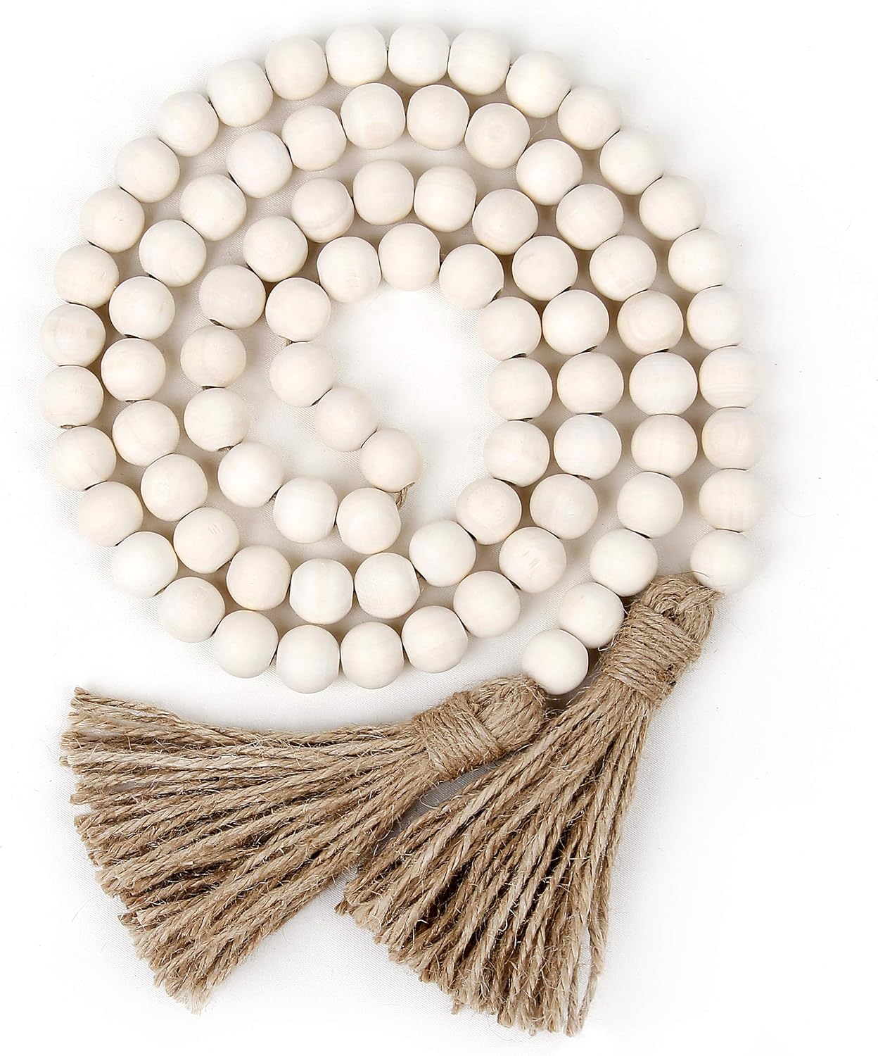 58 Inch Wood Bead Garland with Tassels