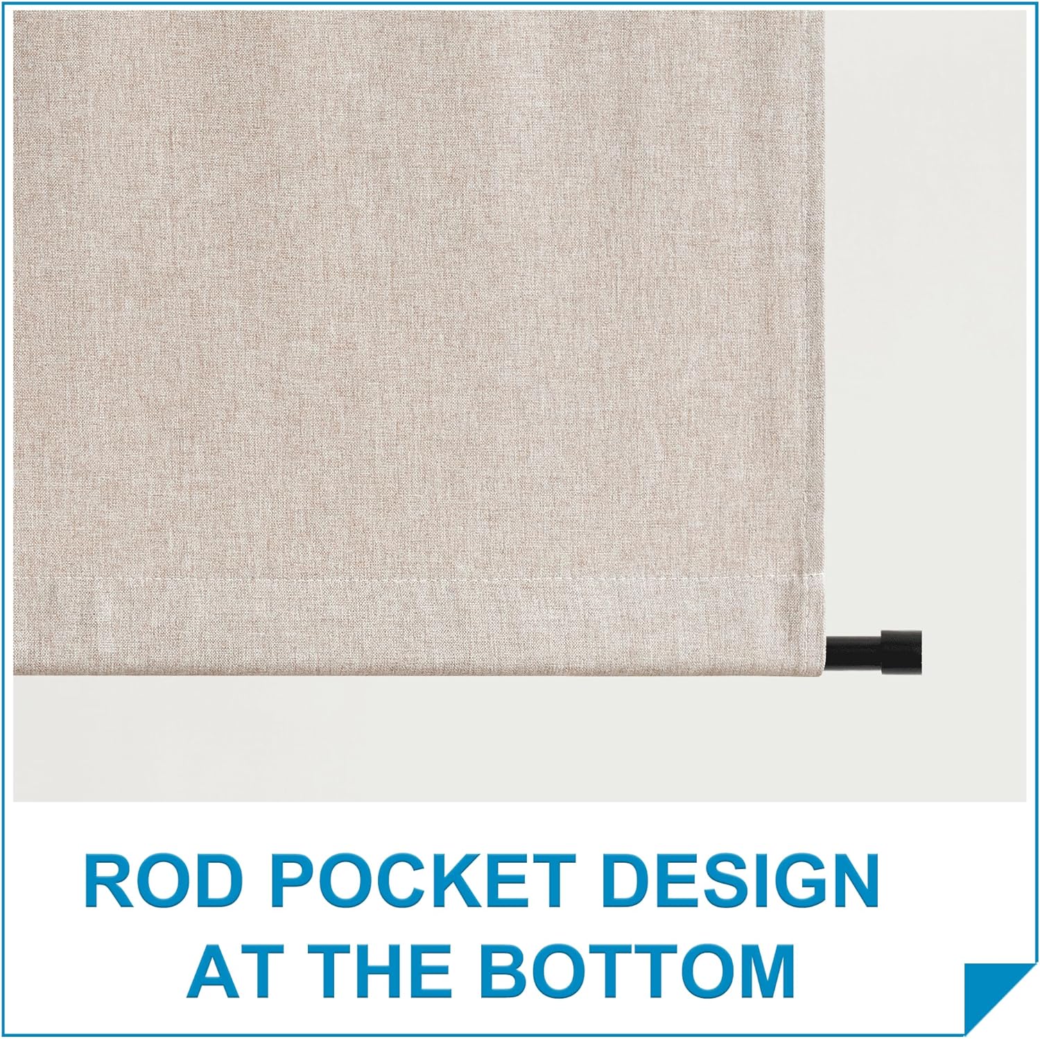 RYB HOME Tricia Room Darkening Curtains Khaki 26x69 Inch