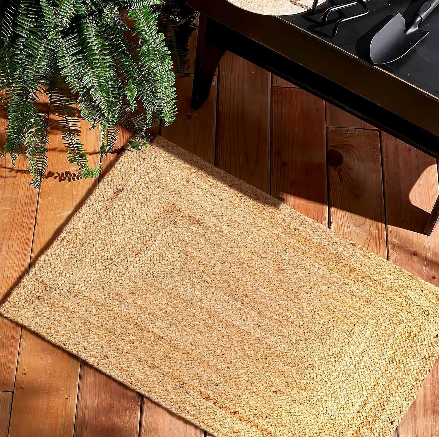 FRELISH DECOR Handwoven Jute Area Rug 2x3 Feet