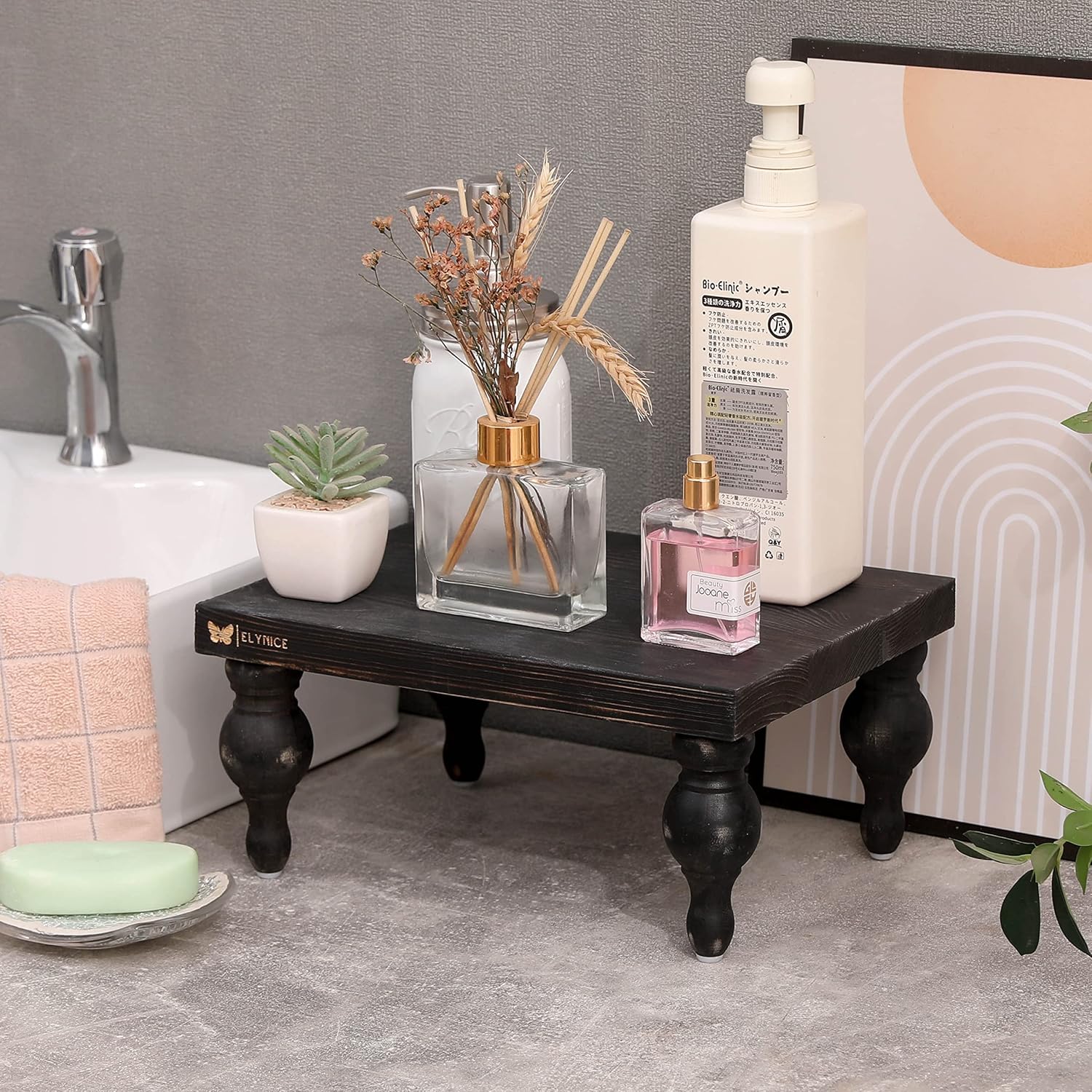 Classic Black Decorative Wood Risers for Farmhouse Display