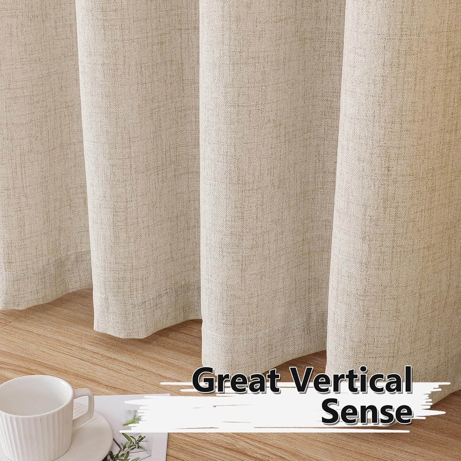 Tollpiz Linen Valance 54 x 16 Inch Semi Sheer Curtain Drape