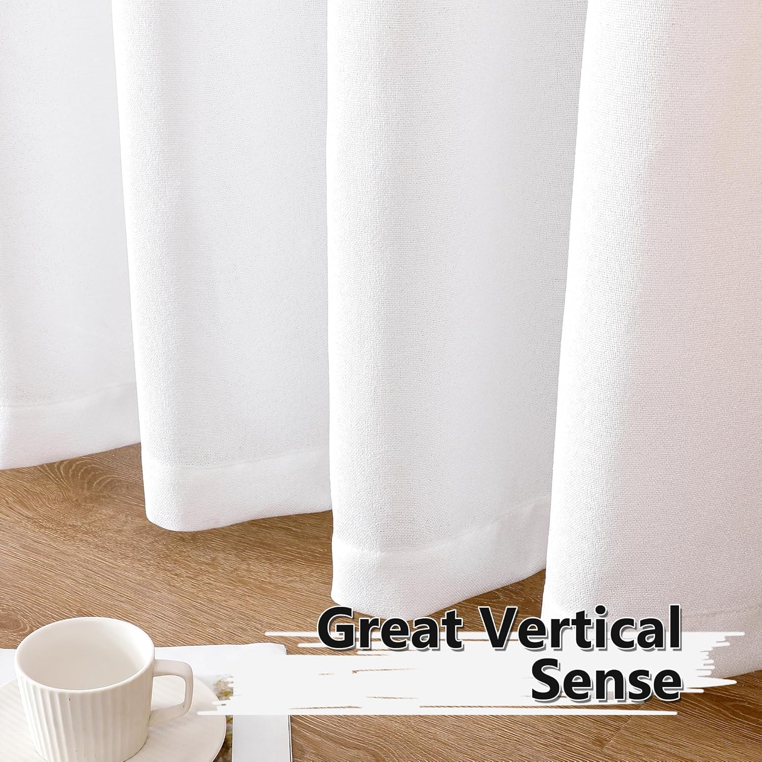 Tollpiz White Linen Valance 54 x 16 Inches Set of 1