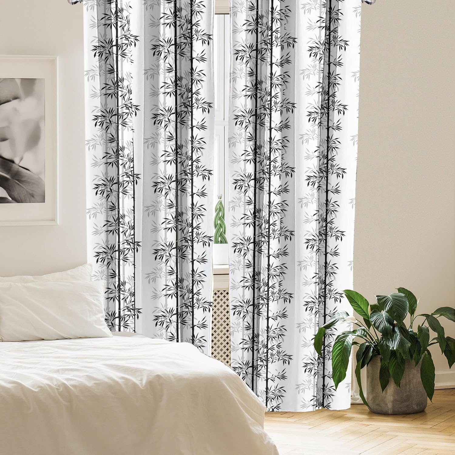 Ambesonne Tree of Life Curtains 2 Panel Set Pale Grey Off White