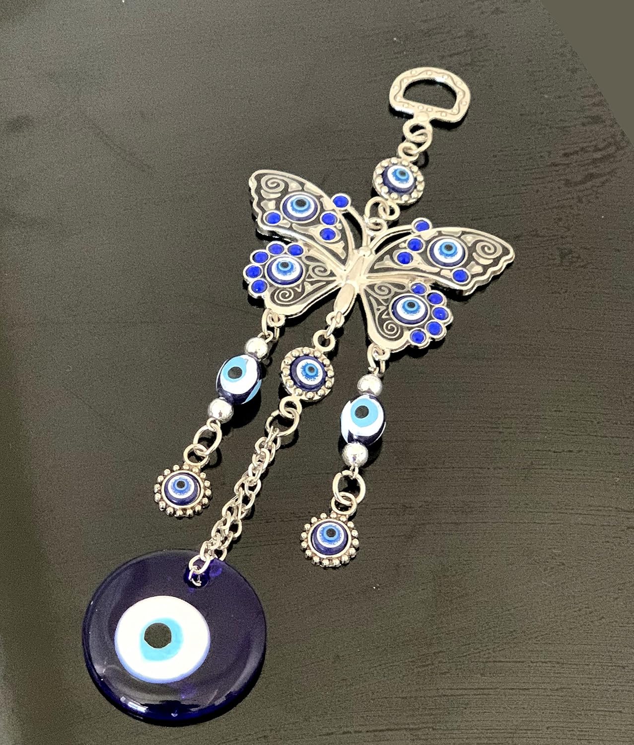 Turkish Blue Evil Eye Butterfly Hanging Ornament -003