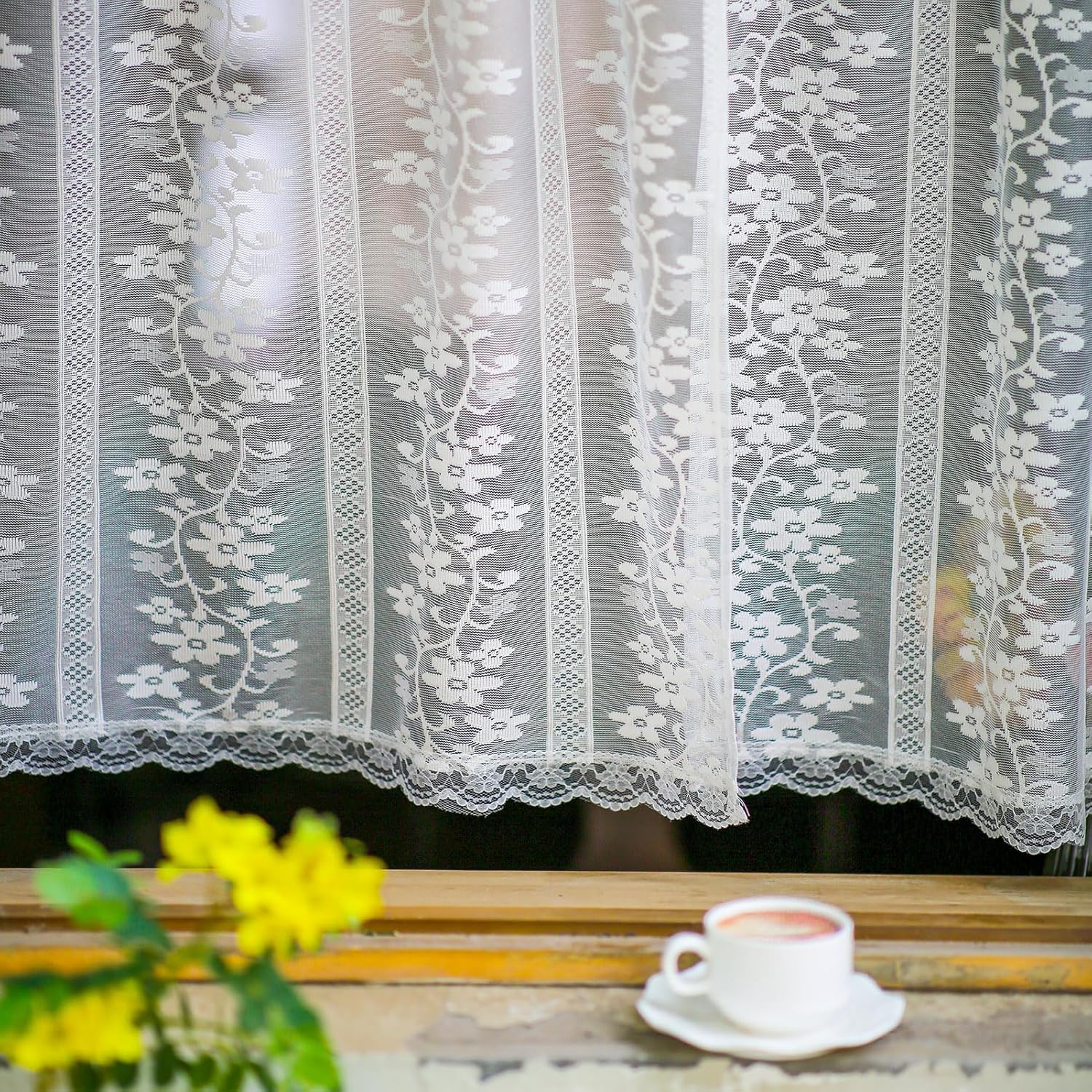 ARTMAGIC Red Plaid Tier Curtain Set with Valance 3pcs