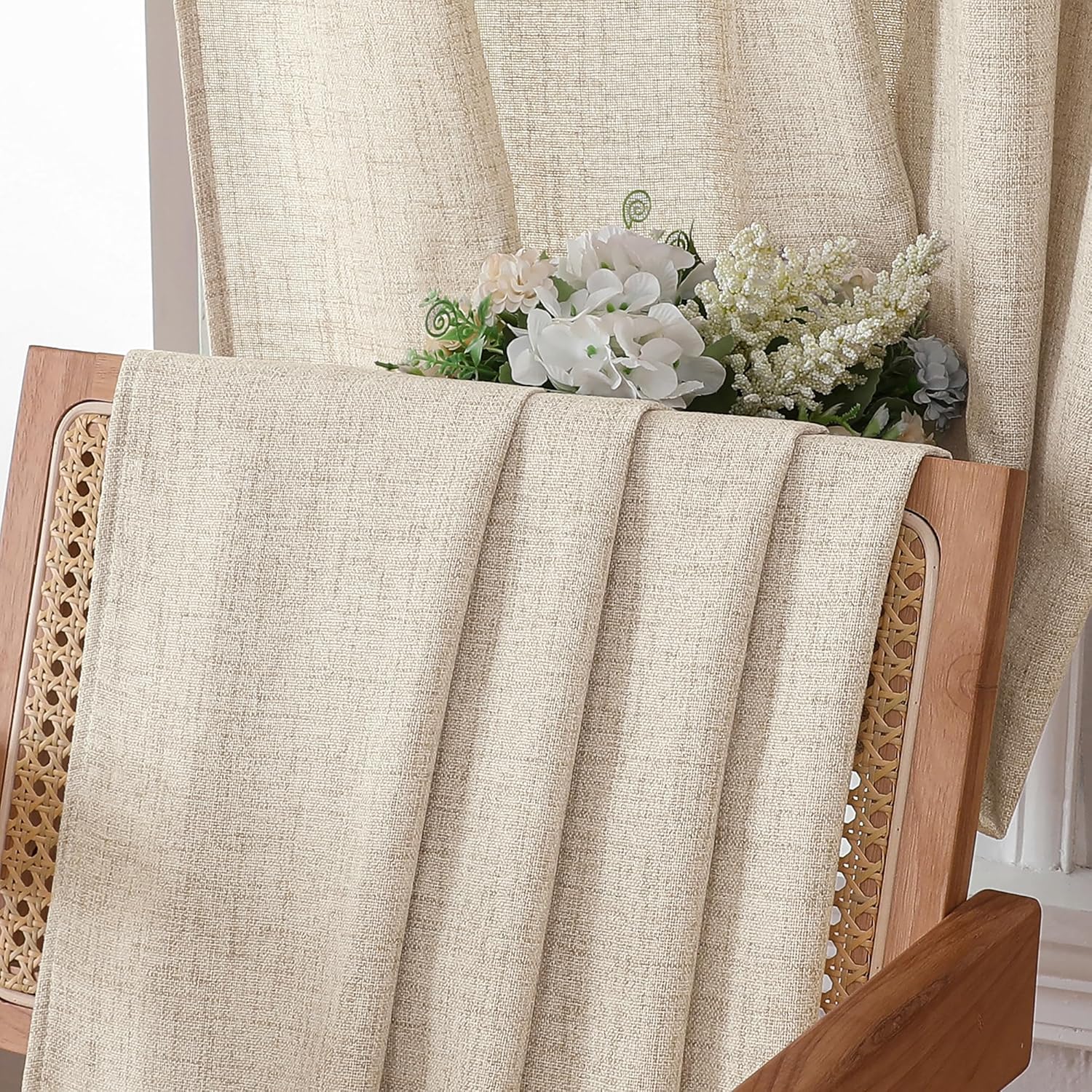 Tollpiz Linen Valance 54 x 16 Inch Semi Sheer Curtain Drape
