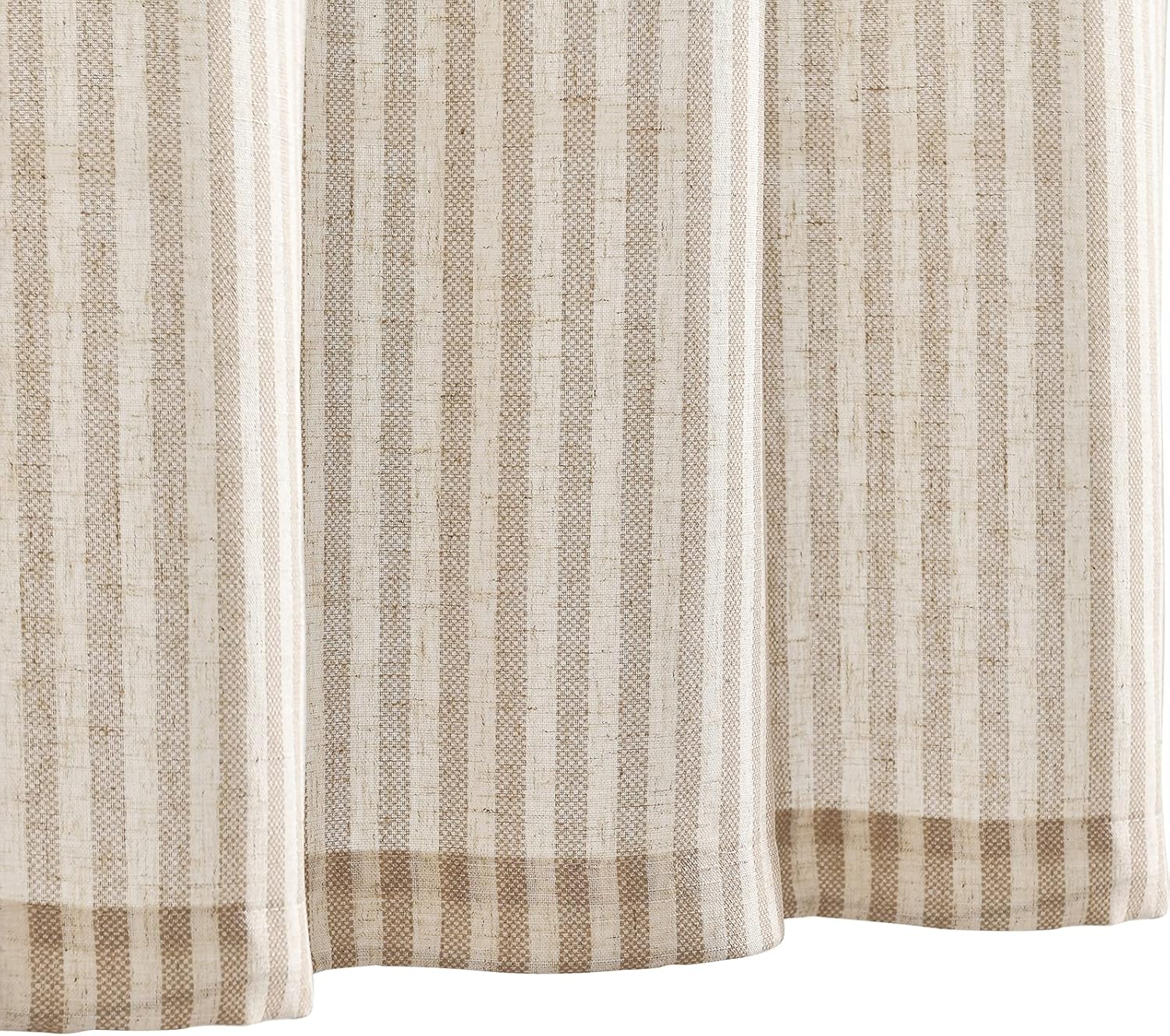 Jinchan Linen Valance Curtain 16 Inch Tan on Beige 1 Panel
