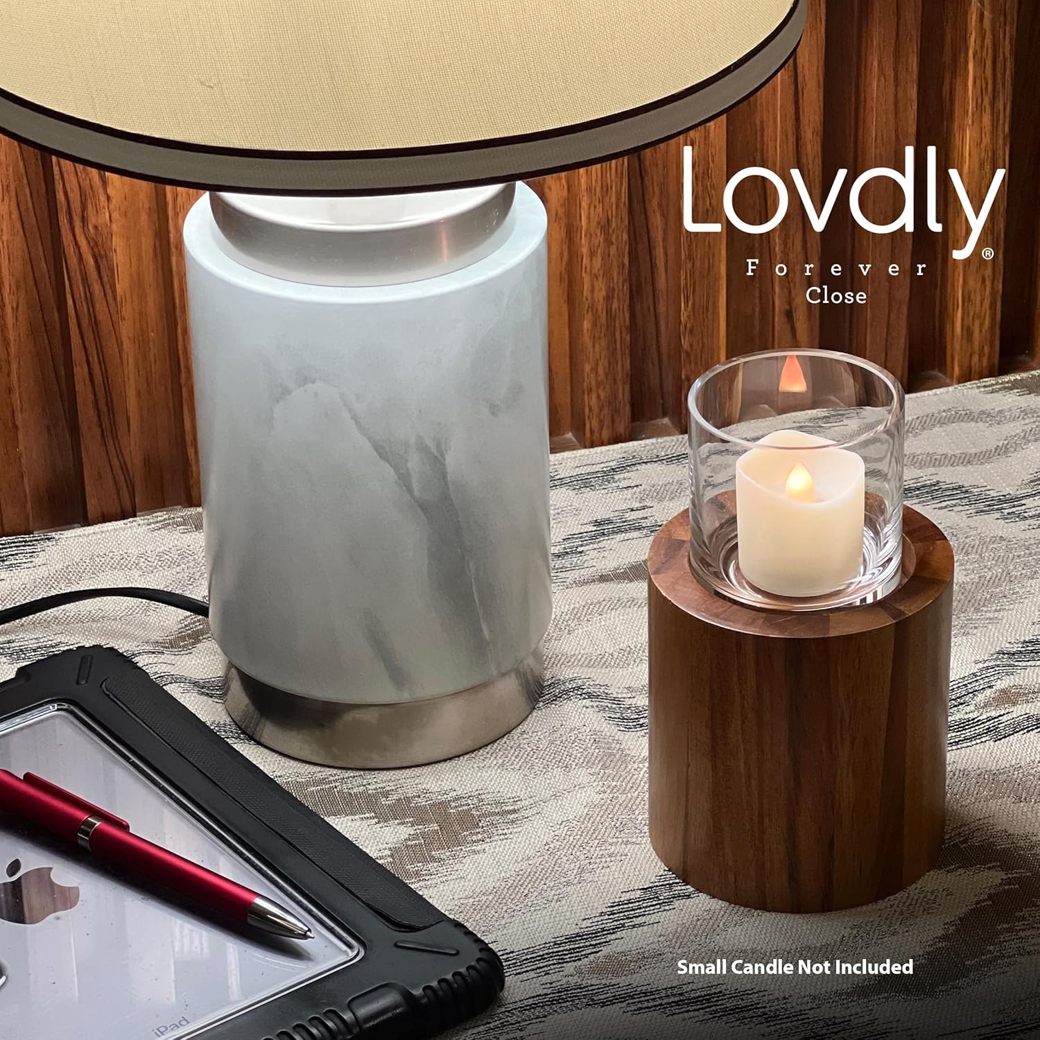 Lovdly Cremation Urn Wooden Glass Keepsake for Human Pet Ashes