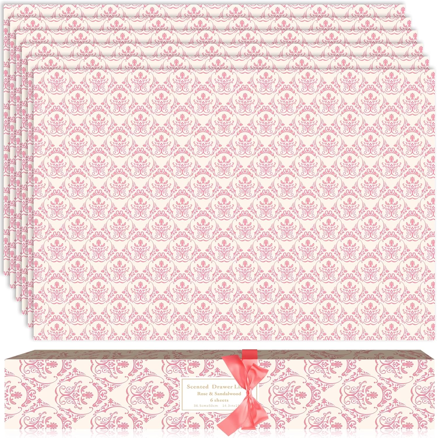 SCENTORINI Rose Sandalwood Scented Drawer Liners 6 Sheets
