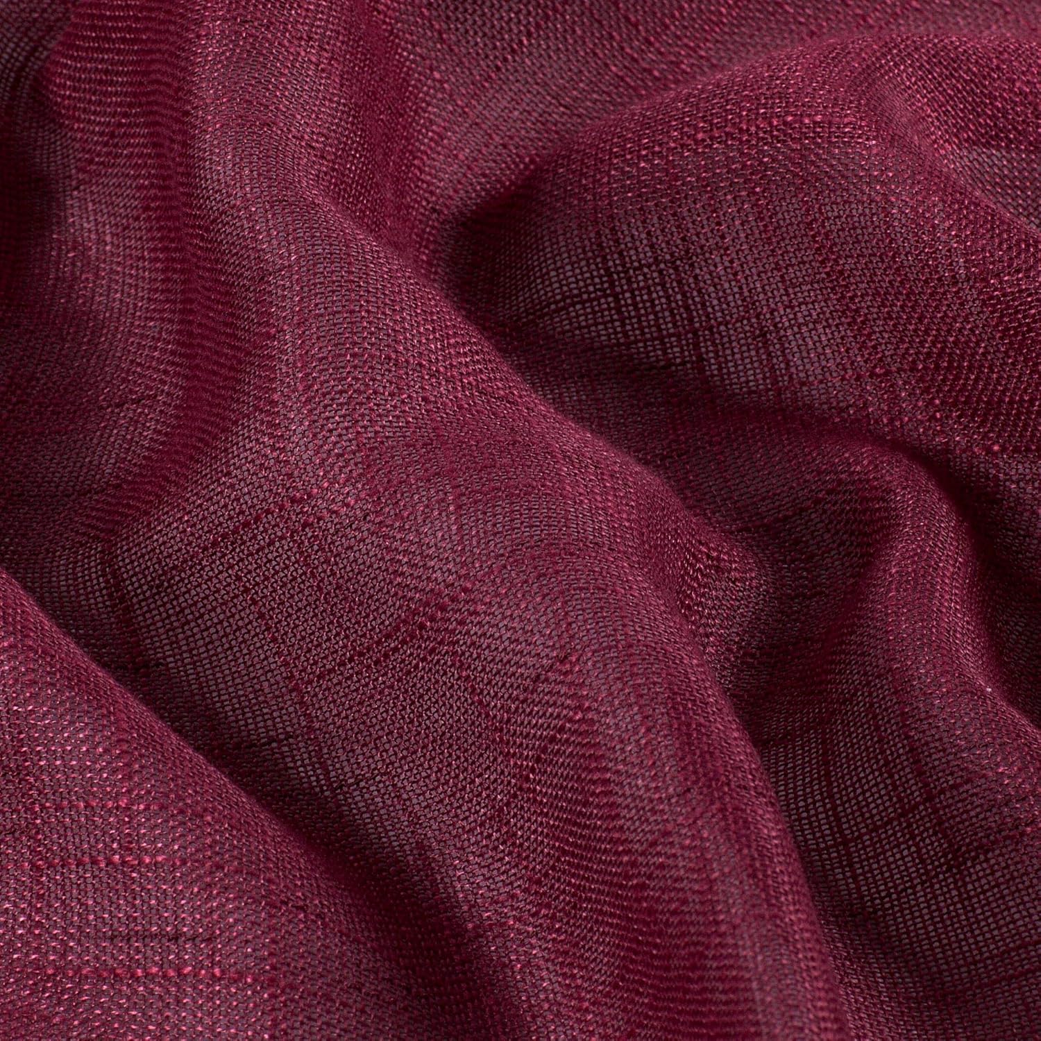 2 Panel Linen Rod Pocket Sheer Curtains Burgundy 52x84