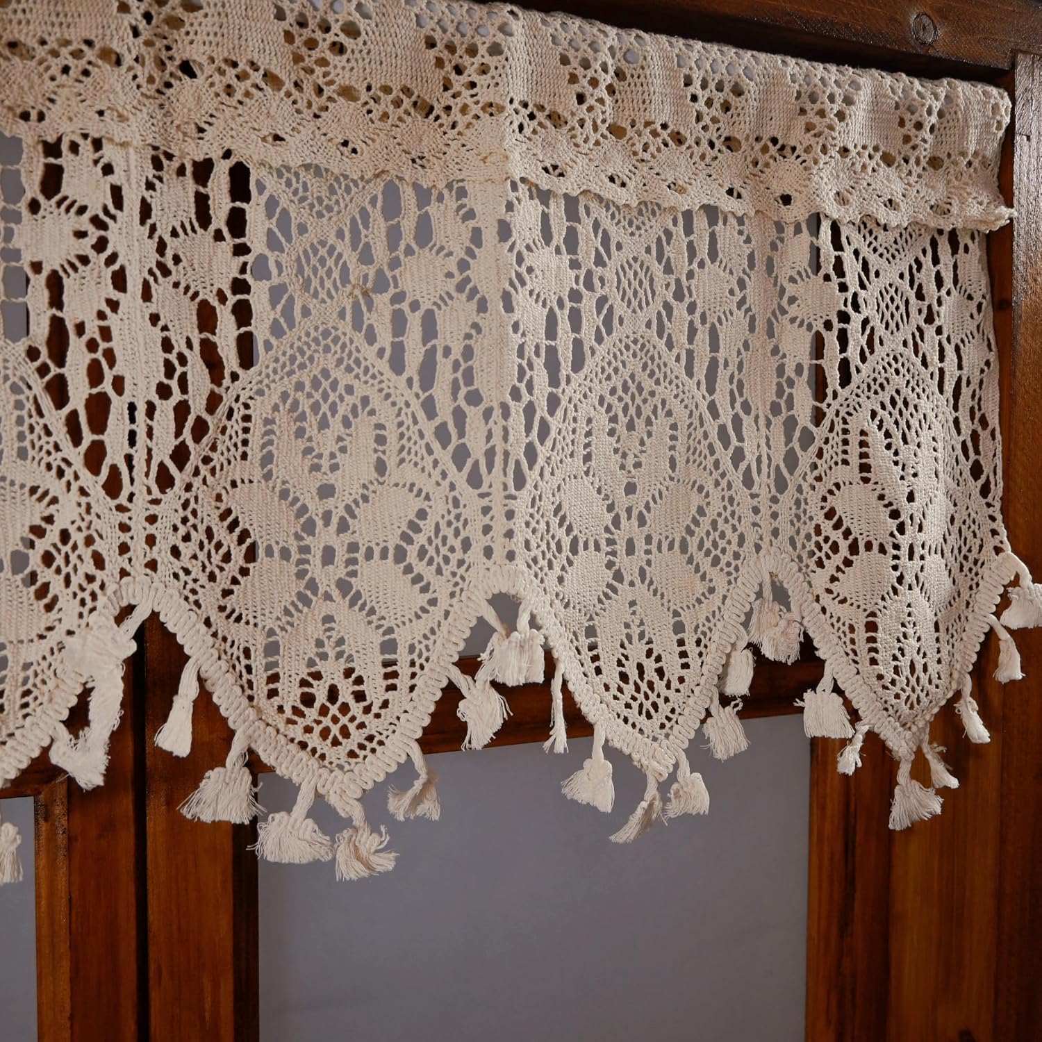 Boho Curtain Valance for Small Windows 47x26