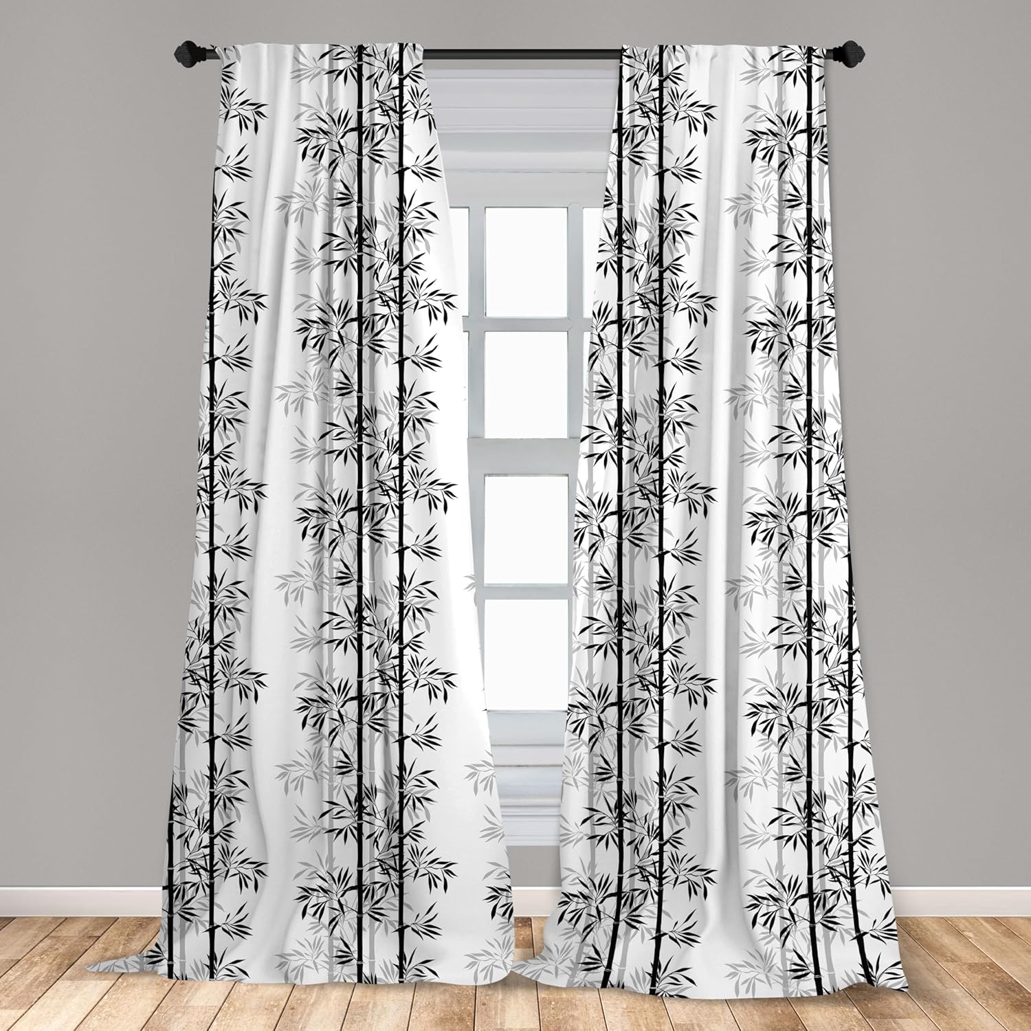 Ambesonne Tree of Life Curtains 2 Panel Set Pale Grey Off White