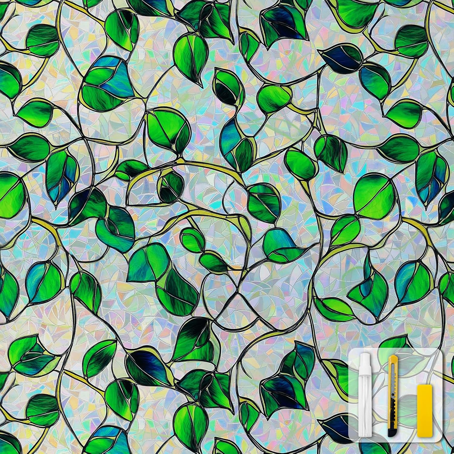 Somwise Window Privacy Film with Rainbow Holographic Effect