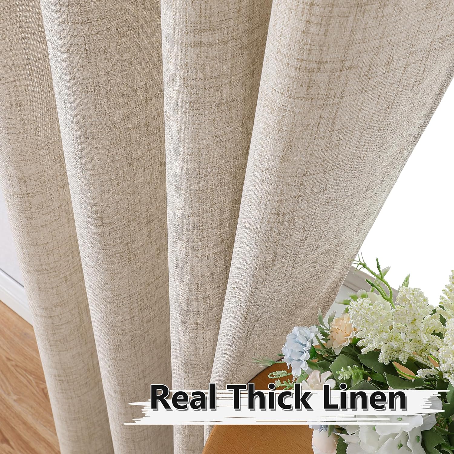 Tollpiz Linen Valance 54 x 16 Inch Semi Sheer Curtain Drape