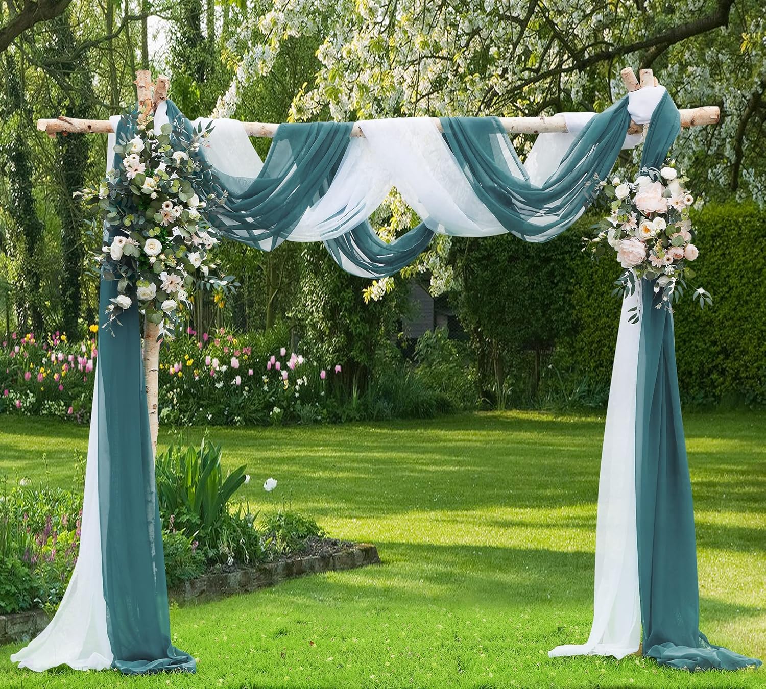 Warm Home Designs Dusty Blue Sheer Window Scarf - 54x216 Inches