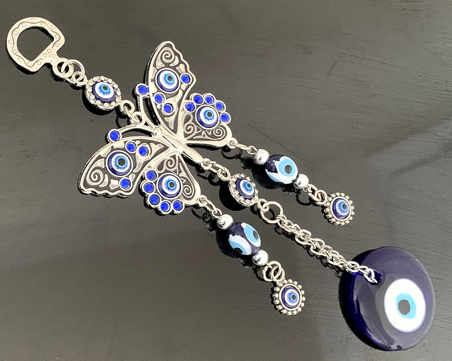 Turkish Blue Evil Eye Butterfly Hanging Ornament -003